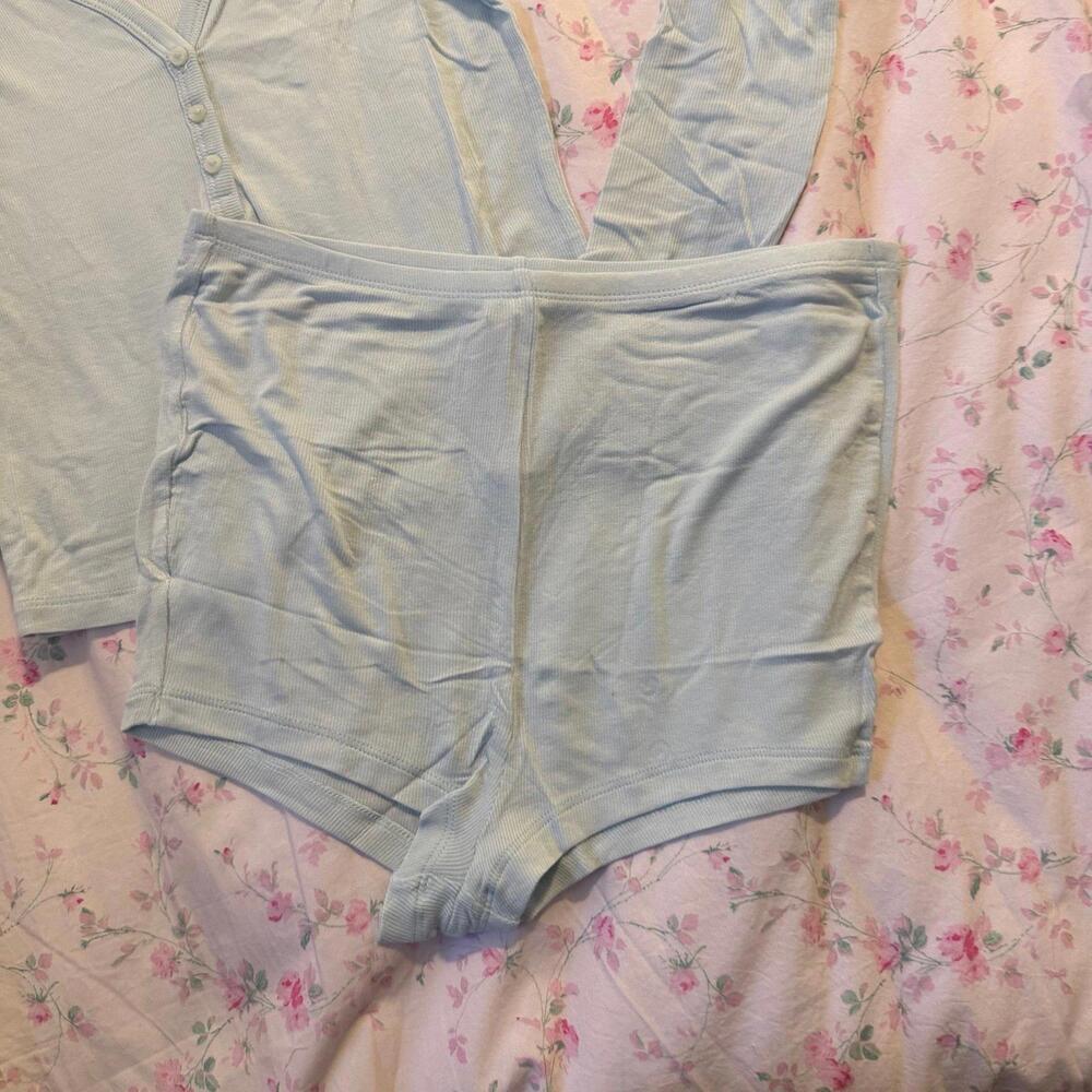 Victoria's Secret Ribbed Modal Henley Short Set - Picture 2 of 5